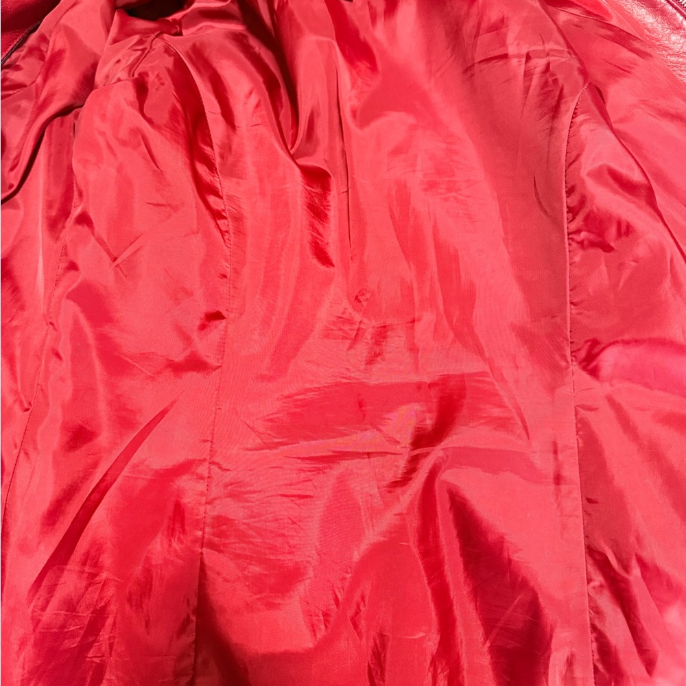 Women's Wilson Red Leather Jacket - Picture 6 of 9